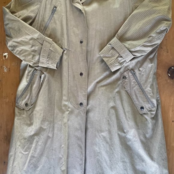 Vintage Count Romi Women's "All Weather Traveler" Grey Pin Striped TrenchCoat 14 - Picture 3 of 5